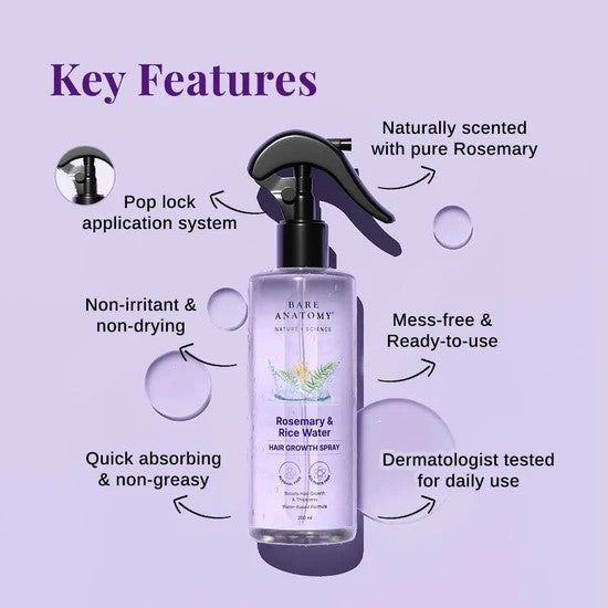 Rosemary & Rice Water Hair Spray