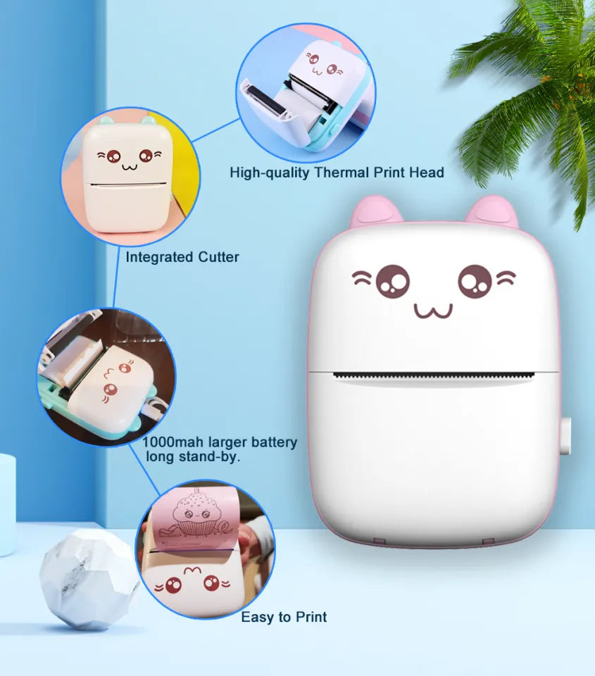 Pocket Inkless Mini Bluetooth Printer